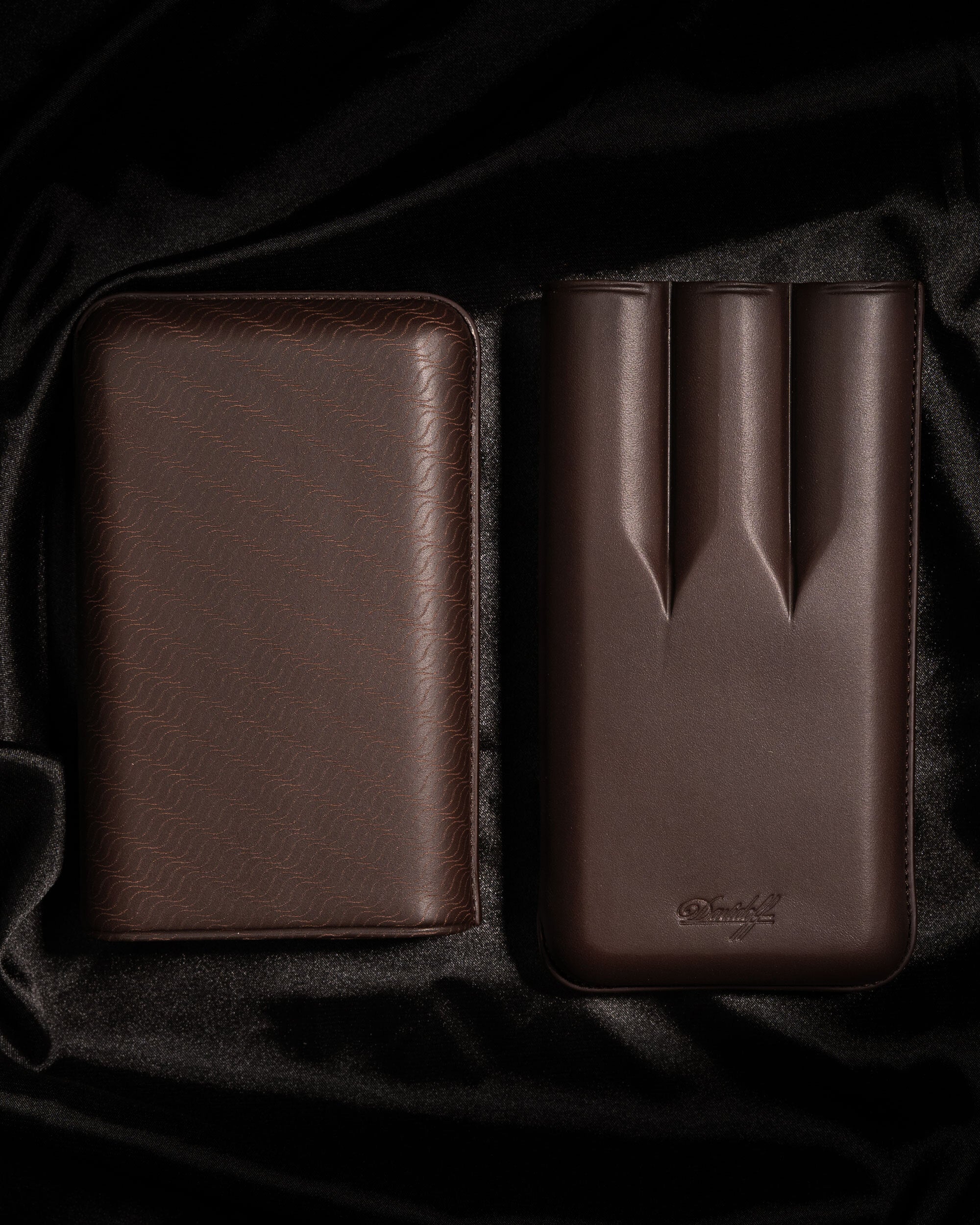 Davidoff Cigar Case Enjoyment (XL-3 / Brown Leather) + 3 Cigars - Image 2